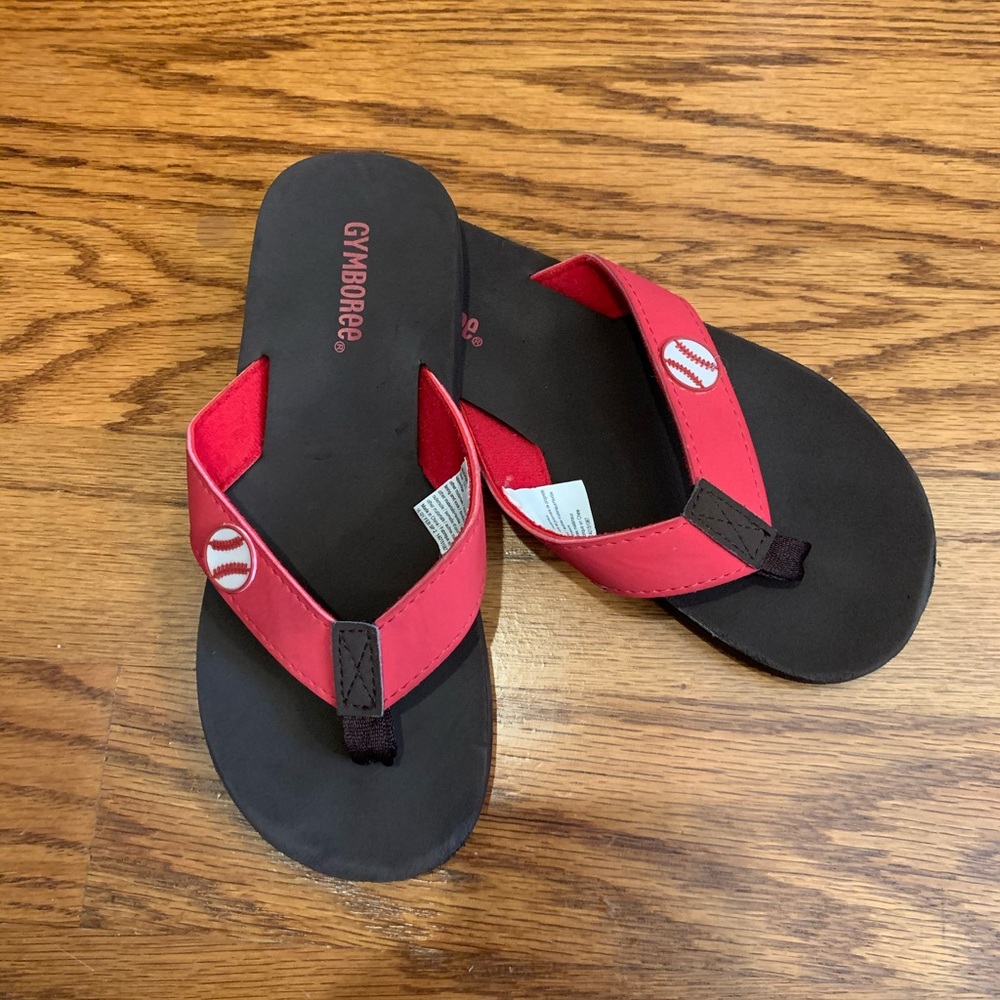 Gymboree Boys Baseball Flip Flops Size 13/1